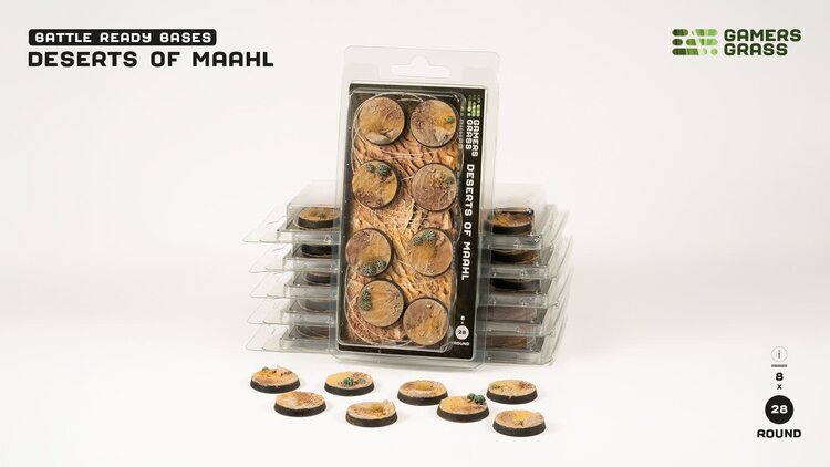 Gamers Grass GamersGrass: Bases - Deserts of Maahl - Round 28mm - Battle Ready (8)