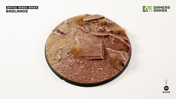 Gamers Grass GamersGrass: Bases - Badlands - Round 90mm - Battle Ready (1)