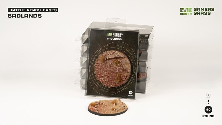 Gamers Grass GamersGrass: Bases - Badlands - Round 80mm - Battle Ready (1)