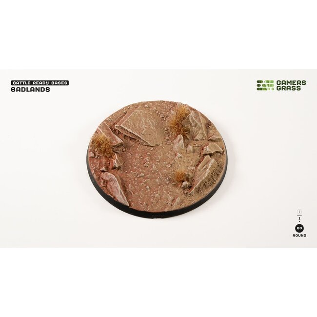 Gamers Grass GamersGrass: Bases - Badlands - Round 80mm - Battle Ready (1)