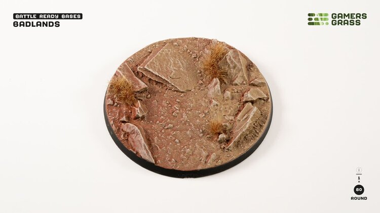 Gamers Grass GamersGrass: Bases - Badlands - Round 80mm - Battle Ready (1)