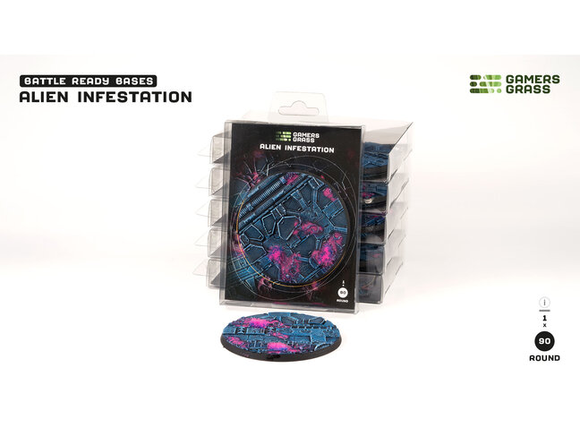 Gamers Grass Alien Infestation - Round 90mm - Battle Ready (1)