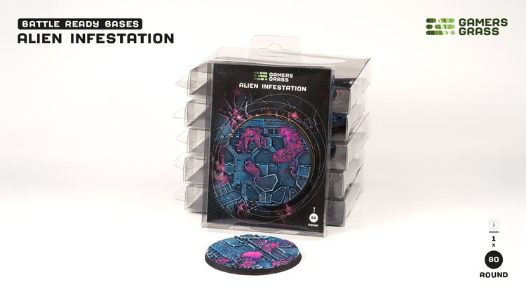Gamers Grass GamersGrass: Bases - Alien Infestation - Round 80mm - Battle Ready (1)