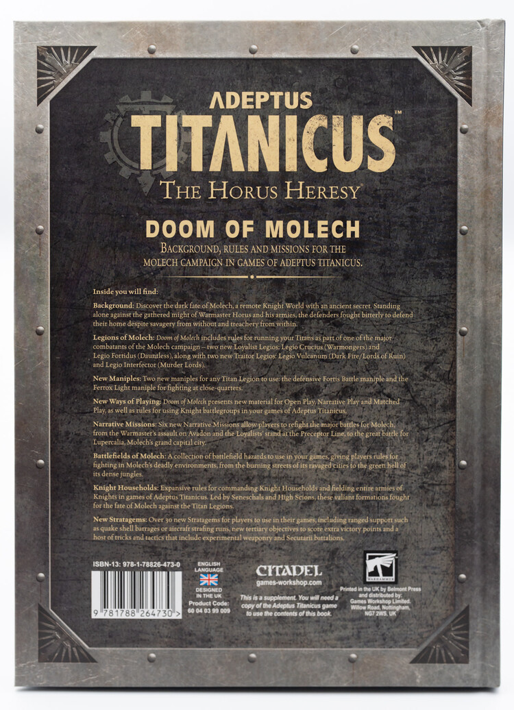 Games Workshop Warhammer Games Workshop - Warhammer - Adeptus Titanicus: Doom of Molech (en)