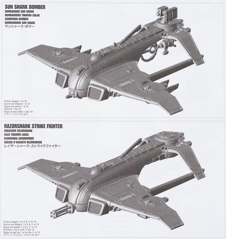 Games Workshop Warhammer Warhammer 40000 - T'au Empire: AX39 Sun Shark Bomber / Razorshark Strike Fighter