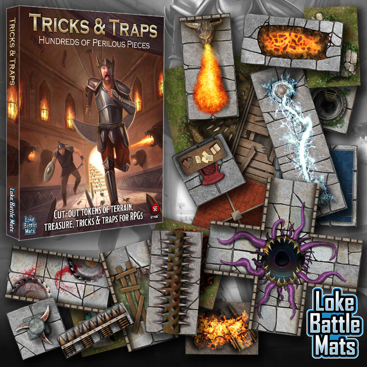 Loke Battle Mats Loke Battle Mats: Tricks & Traps - Hundreds of Perilous Pieces