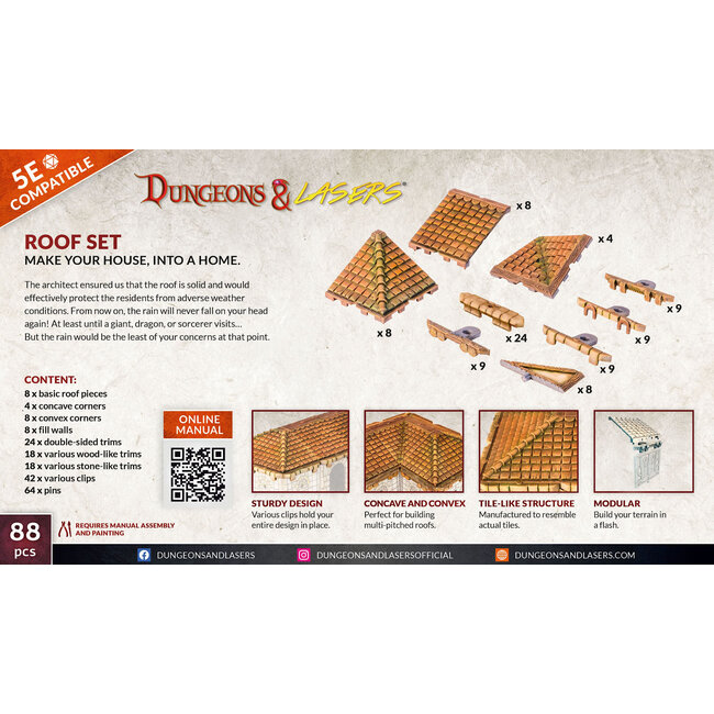 Archon Studio Archon Studio - Dungeons & Lasers: Roof Set - Make Your House, Into a Home