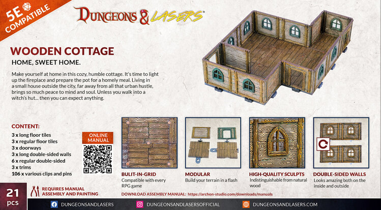Archon Studio Archon Studio - Dungeons & Lasers: Wooden Cottage - Home, Sweet Home.