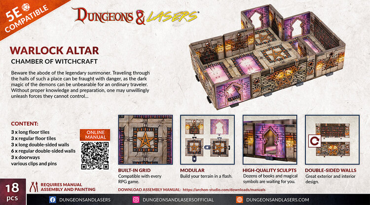 Archon Studio Archon Studio - Dungeons & Lasers: Warlock Altar - Chamber of Witchcraft