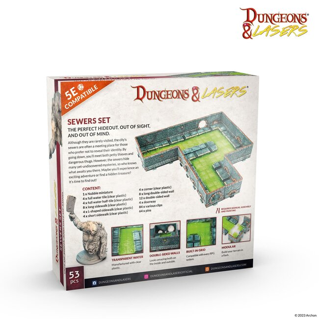 Archon Studio Archon Studio - Dungeons & Lasers: Sewers Set - The Perfect Hideout, Out of Sight, and Out of Mind.