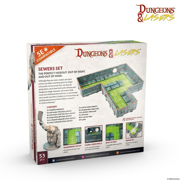 Archon Studio Archon Studio - Dungeons & Lasers: Sewers Set - The Perfect Hideout, Out of Sight, and Out of Mind.