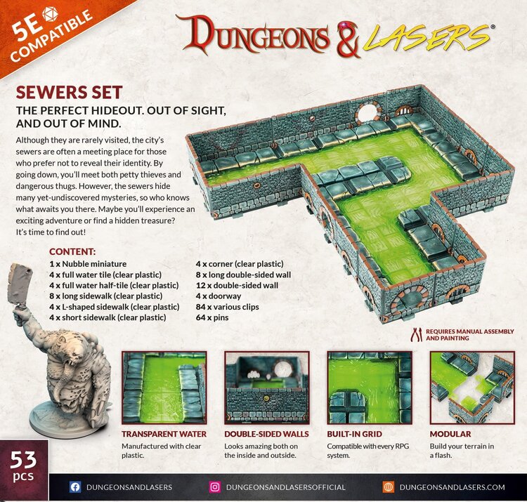 Archon Studio Archon Studio - Dungeons & Lasers: Sewers Set - The Perfect Hideout, Out of Sight, and Out of Mind.