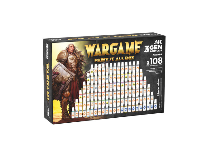 AK Interactive Wargame Paint it All Box - 3rd Generation - 108 Units