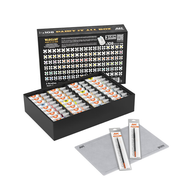 AK Interactive AK Interactive: Wargame Paint it All Box - 3rd Generation - 108 Units
