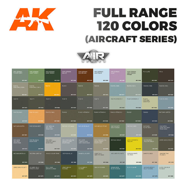 AK Interactive AK Interactive - Full Range: 3rd Generation - AIR Series - 120 Units