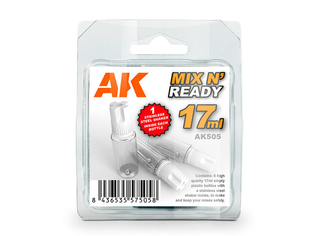 AK Interactive Mix n'Ready 17ml - Empty Bottles