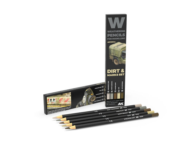 AK Interactive Weathering Pencils - Dirt & Marks Set