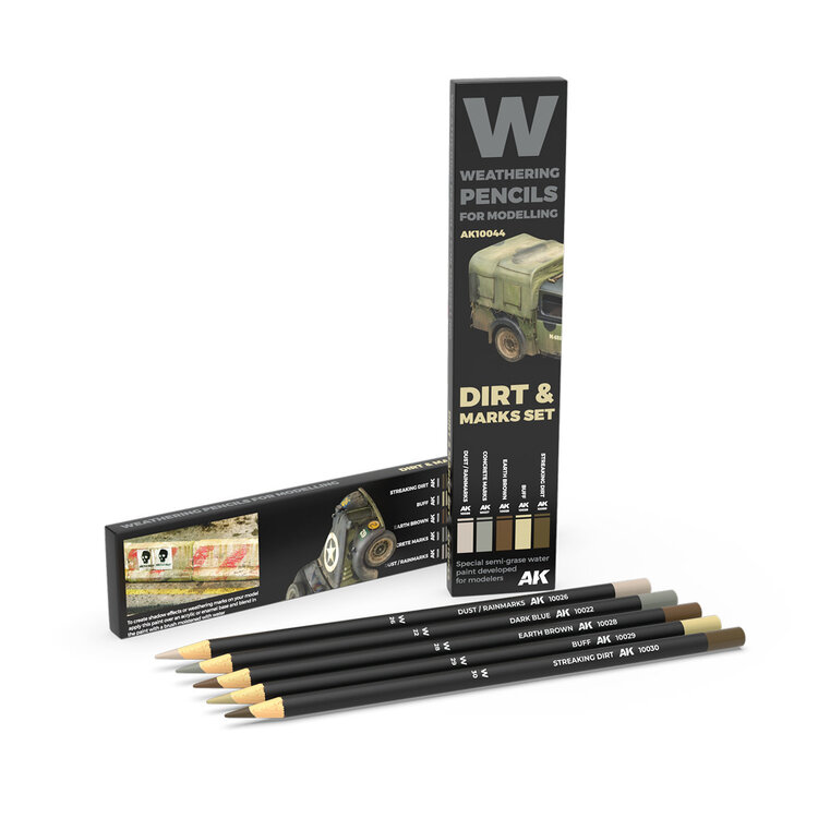 AK Interactive AK Interactive: Weathering Pencils - Dirt & Marks Set