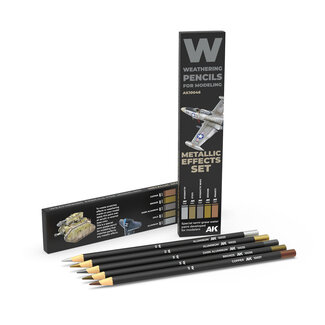 AK Interactive Weathering Pencils - Metallics Effect Set