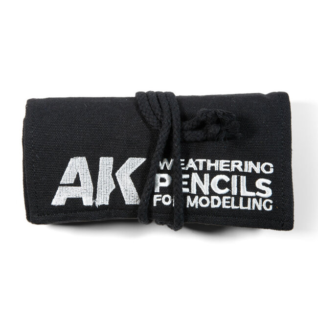 AK Interactive Full Range: Weathering Pencils - Cloth Case - 37 Units