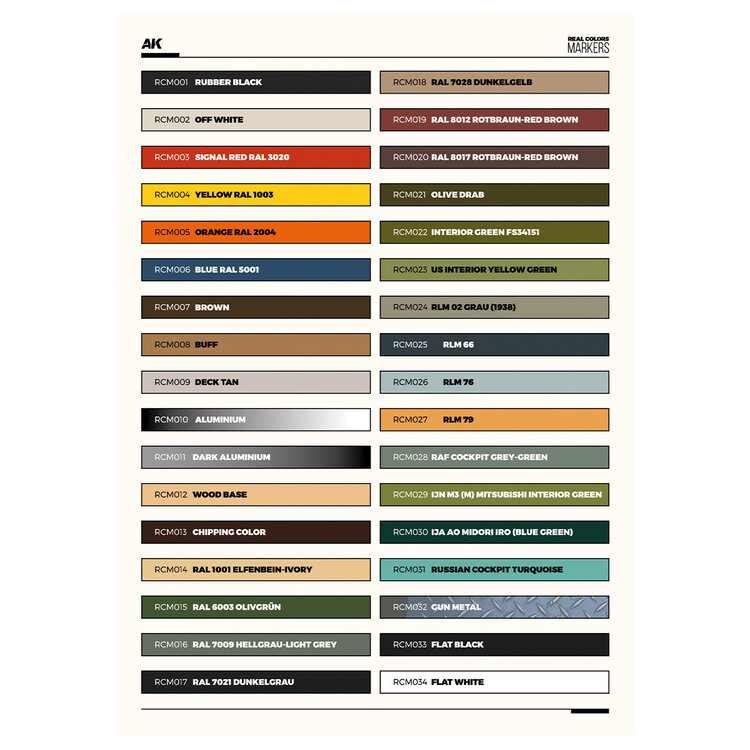 AK Interactive AK Interactive - Full Range: Real Colors Markers Set - Special Box - 34 Units