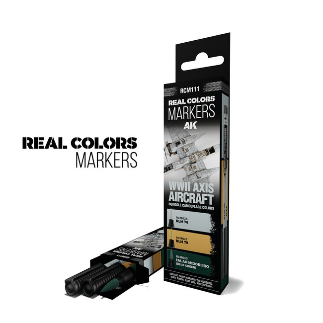 AK Interactive AK Interactive: Real Colors Markers Set - WWII AXIS Aircraft Squiggle Camouflage Colors