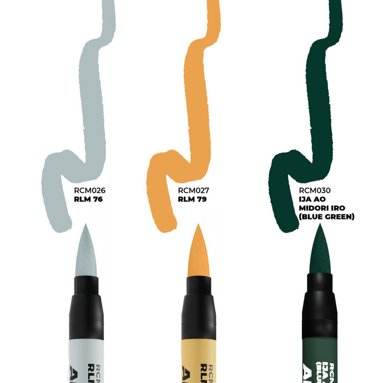 AK Interactive AK Interactive: Real Colors Markers Set - WWII AXIS Aircraft Squiggle Camouflage Colors