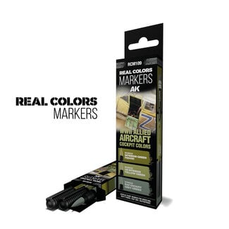 AK Interactive Real Colors Markers Set - WWII Allied Aircraft Cockpit Colors