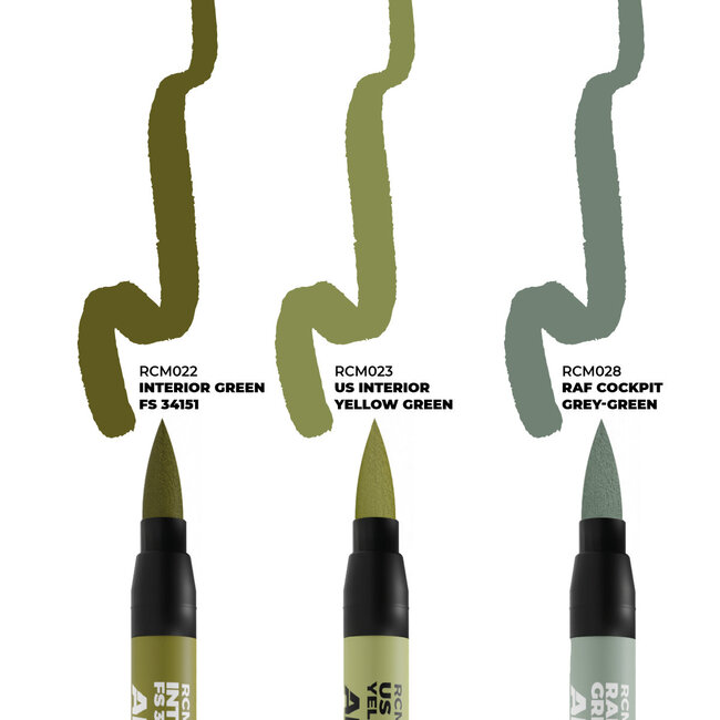 AK Interactive AK Interactive: Real Colors Markers Set - WWII Allied Aircraft Cockpit Colors