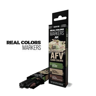 AK Interactive Real Colors Markers Set - Late German AFV Camo Colors