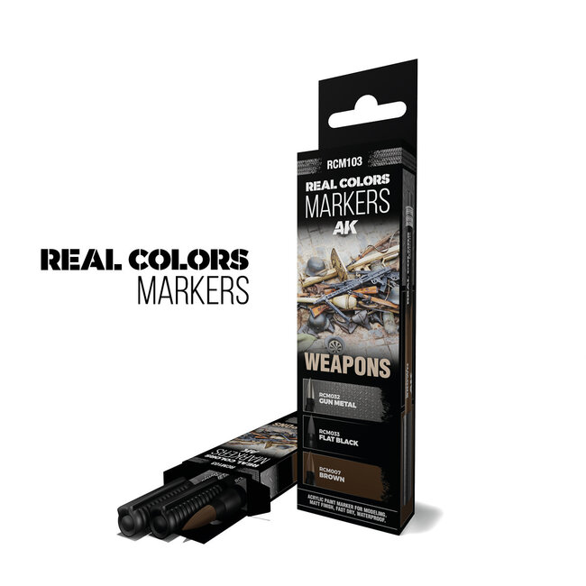 AK Interactive AK Interactive: Real Colors Markers Set - Weapons