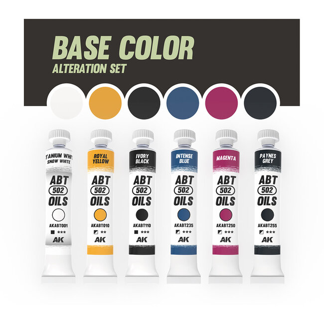 Abteilung 502 AK Interactive - ABT 502: Oils - Base Color Alteration Set