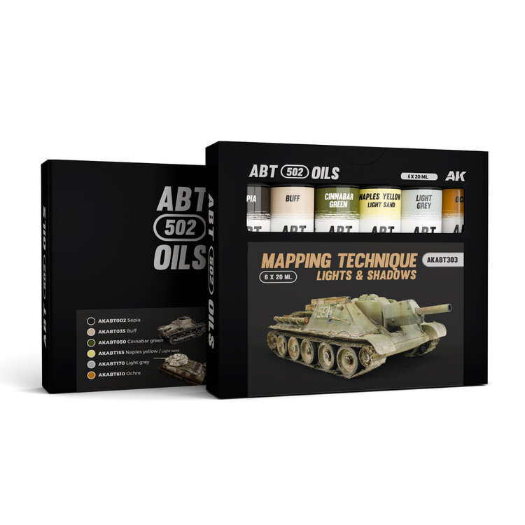 Abteilung 502 AK Interactive - ABT 502: Oils - Mapping Technique Lights & Shadows Set