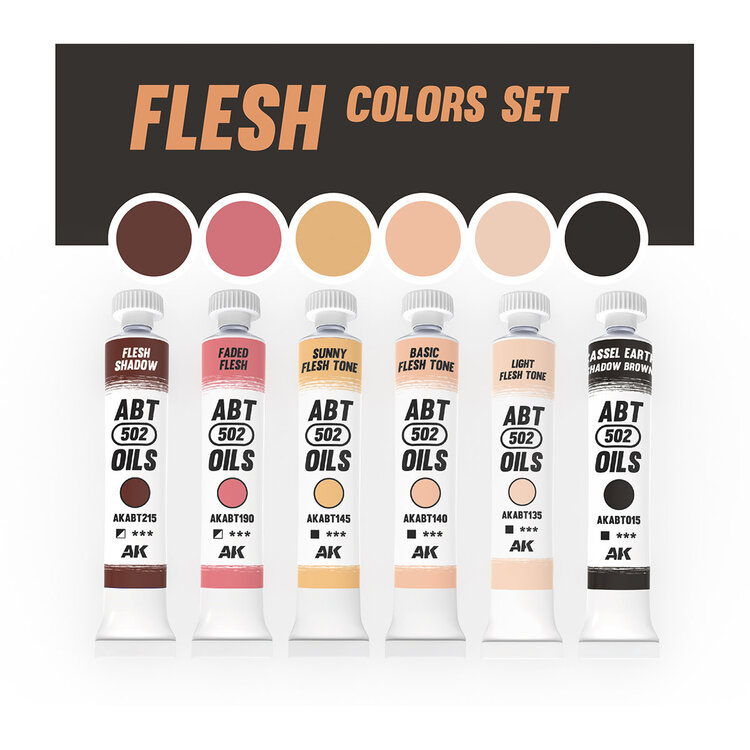 Abteilung 502 AK Interactive - ABT 502: Oils - Flesh Colors Set