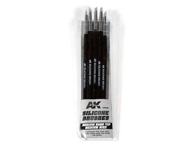AK Interactive Silicone Brushes - Medium Hard Tip - Medium Size