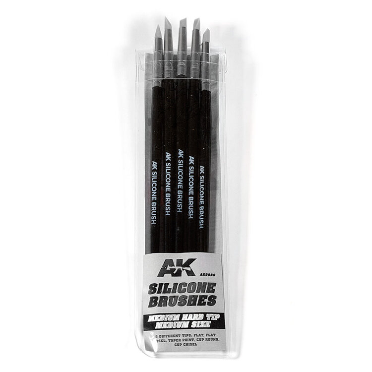 AK Interactive AK Interactive: Silicone Brushes - Medium Hard Tip - Medium Size