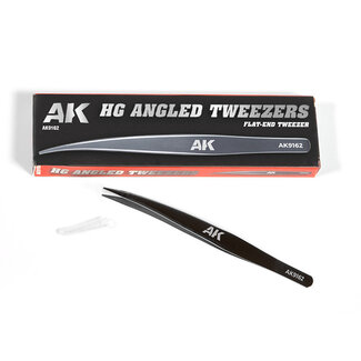 AK Interactive HG Angled Tweezers - Flat-End
