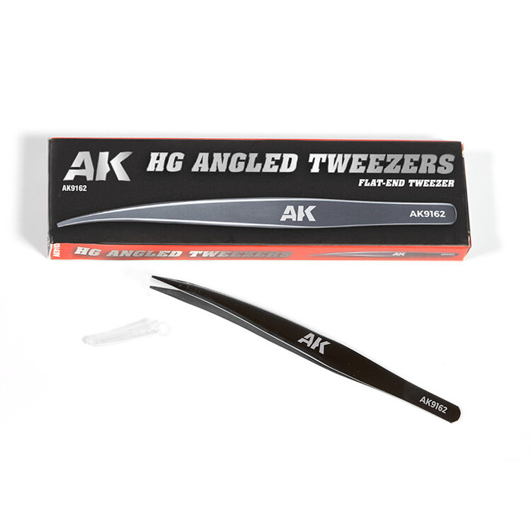 AK Interactive AK Interactive: HG Angled Tweezers - Flat-End