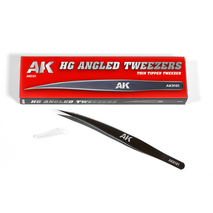 AK Interactive AK Interactive: HG Angled Tweezers - Thin Tipped