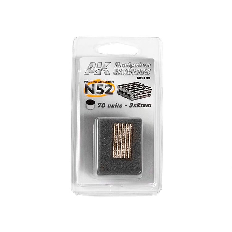 AK Interactive AK Interactive: Neodymium Magnet - 3x2mm - N52 (70 Units)