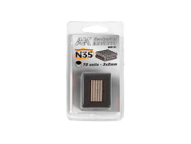 AK Interactive Neodymium Magnet - 3x2mm - N35 (70 Units)