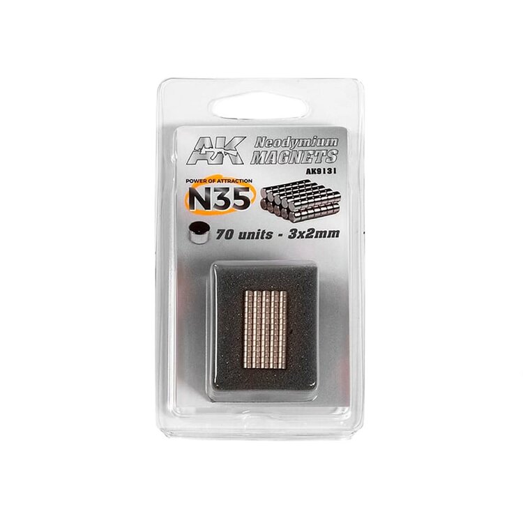 AK Interactive AK Interactive: Neodymium Magnet - 3x2mm - N35 (70 Units)