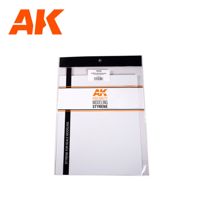 AK Interactive AK Interactive: Textured Styrene Sheet - Pavement Spike Brick - 245 x 195mm (1 Unit)