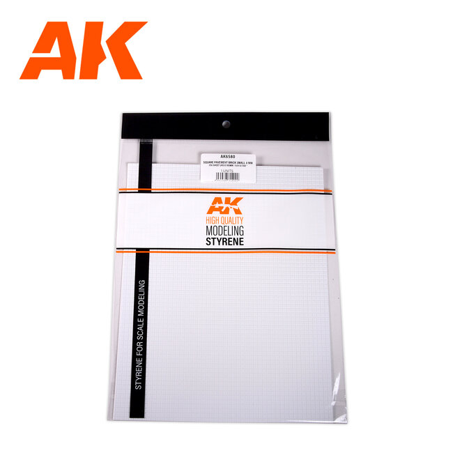 AK Interactive AK Interactive: Textured Styrene Sheet - Square Pavement Brick Small  - 0.4mm - 245 x 195mm (1 Unit)