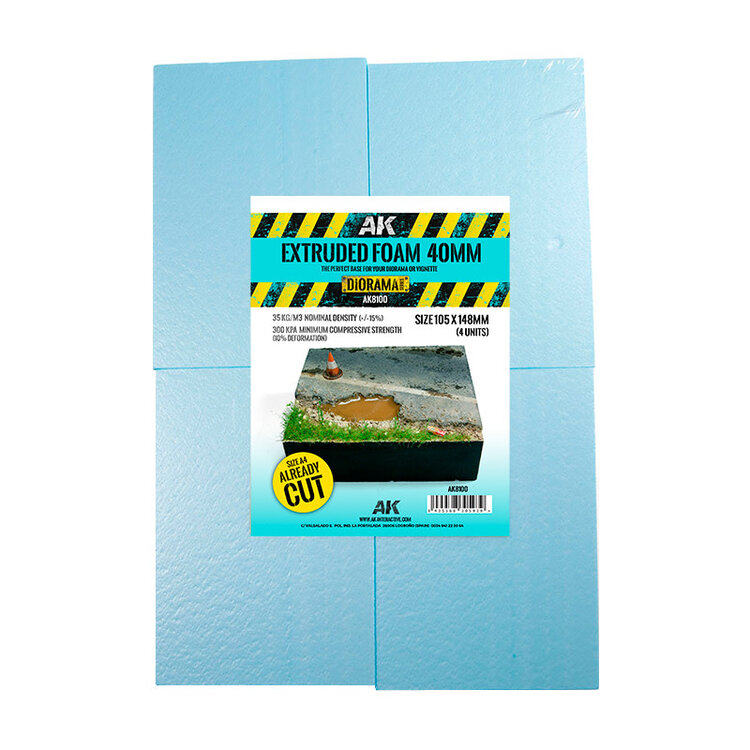 AK Interactive AK Interactive: Extruded Foam - 40mm - A4 cutted