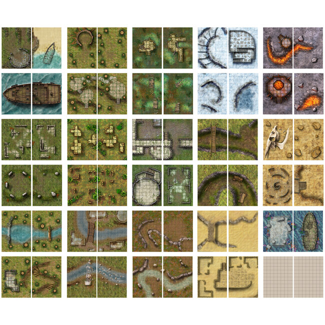 Loke Battle Mats Loke Battle Mats: Big Book of Battle Mats: Wrecks & Ruins