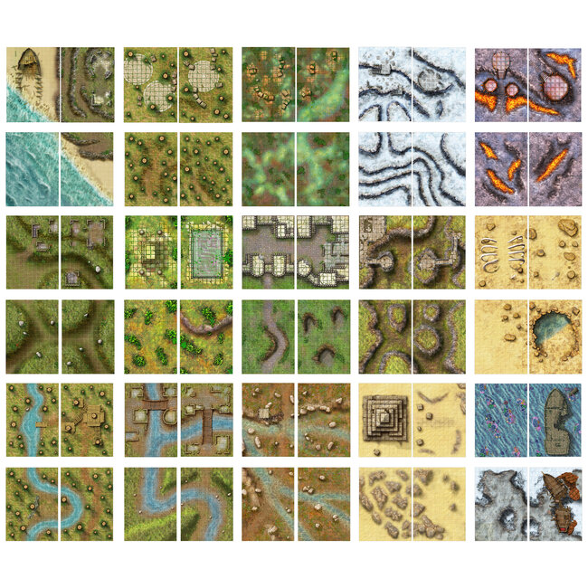 Loke Battle Mats Loke Battle Mats: Giant Book of Battle Mats: Wilds, Wrecks & Ruins