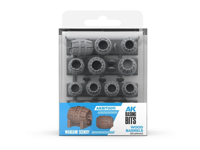 AK Interactive Basing Bits: Wargame Scenery - Wood Barrels