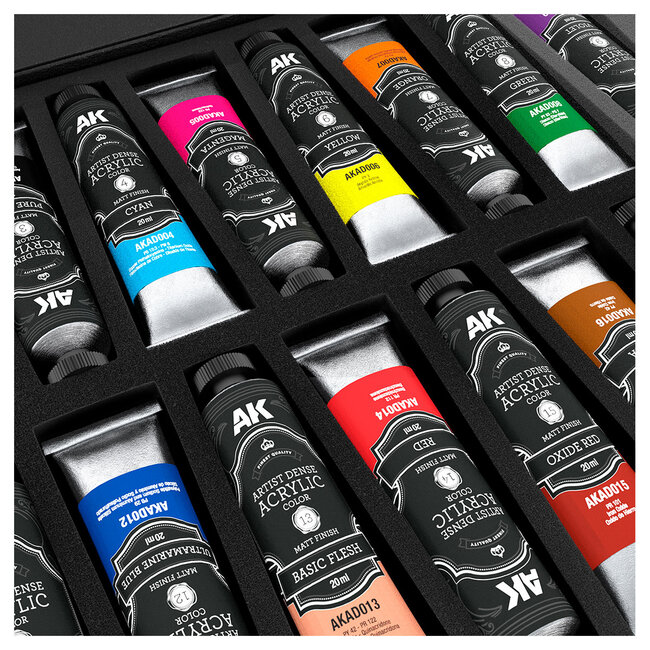 AK Interactive Deluxe Edition Box - Artist Dense Acrylic Color - Basic Colors