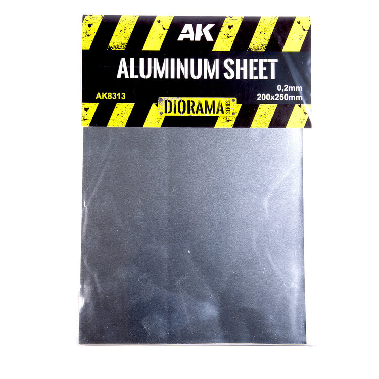AK Interactive AK Interactive - Diorama Series: Aluminium Sheet - 200x250mm - 200UM (Micrometer)
